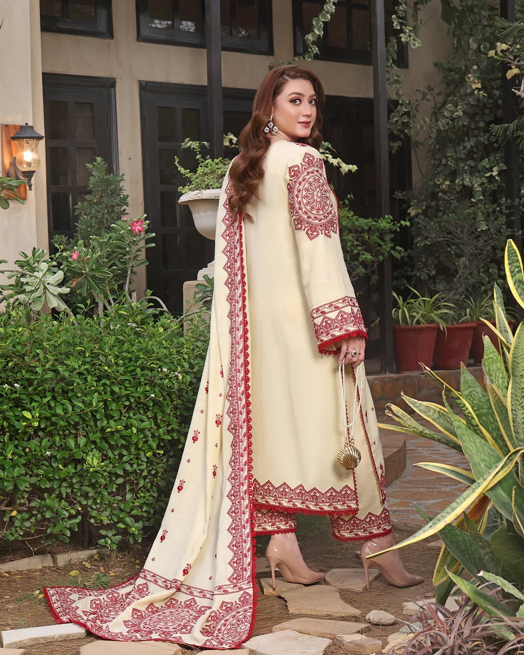 Aneelas - 3PC Luxury Dhanak Embroidered Suit - USME-015019