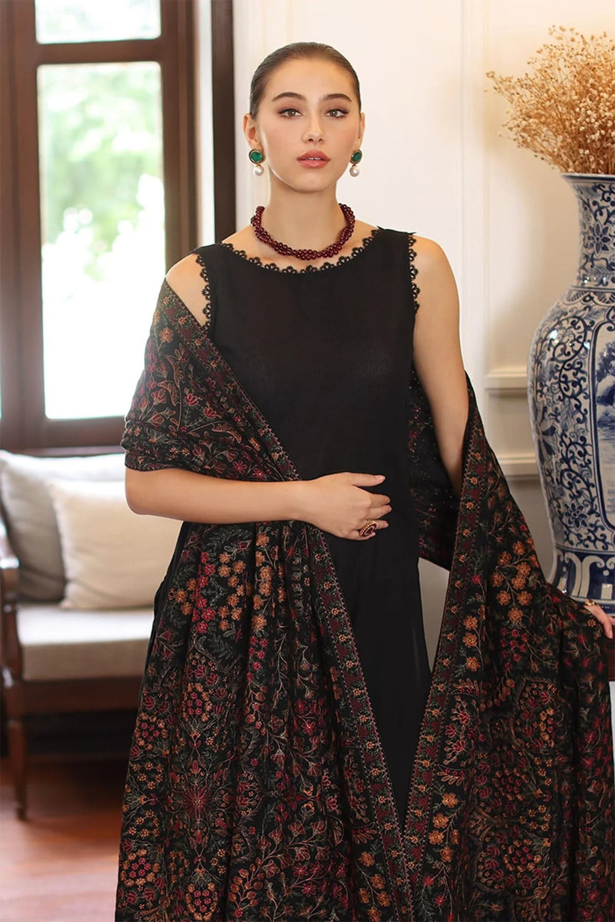 Beechtree - 3PC Luxury Dhanak Embroidered Suit - USME-015023