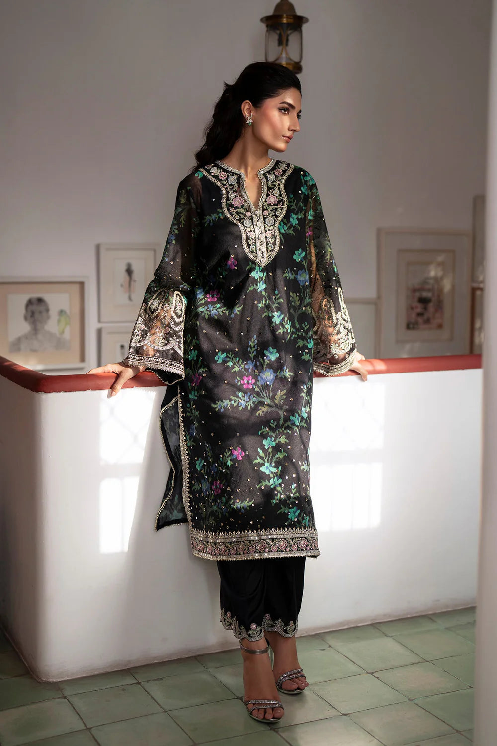 Ethnc - 3PC Luxury Embroidered Suit - USME-016009