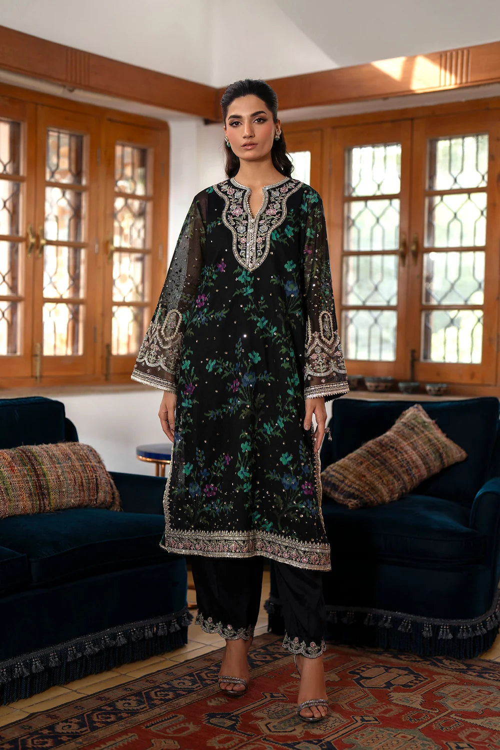 Ethnc - 3PC Luxury Embroidered Suit - USME-016009