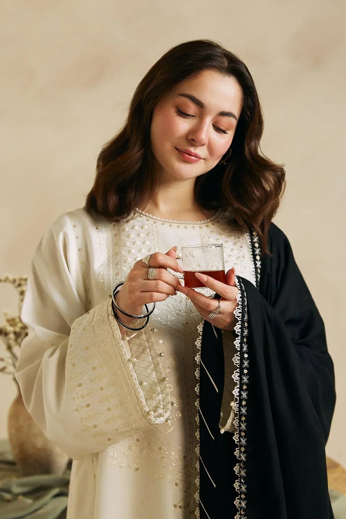 Zara Shahjaha - 3PC Dhanak Embroidered Suit - USME-014075