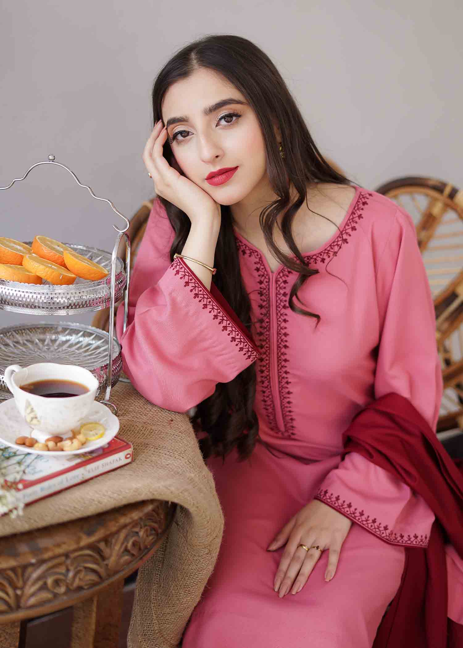 Aisling  - 3PC Dhanak Embroidered Suit - USME-014023