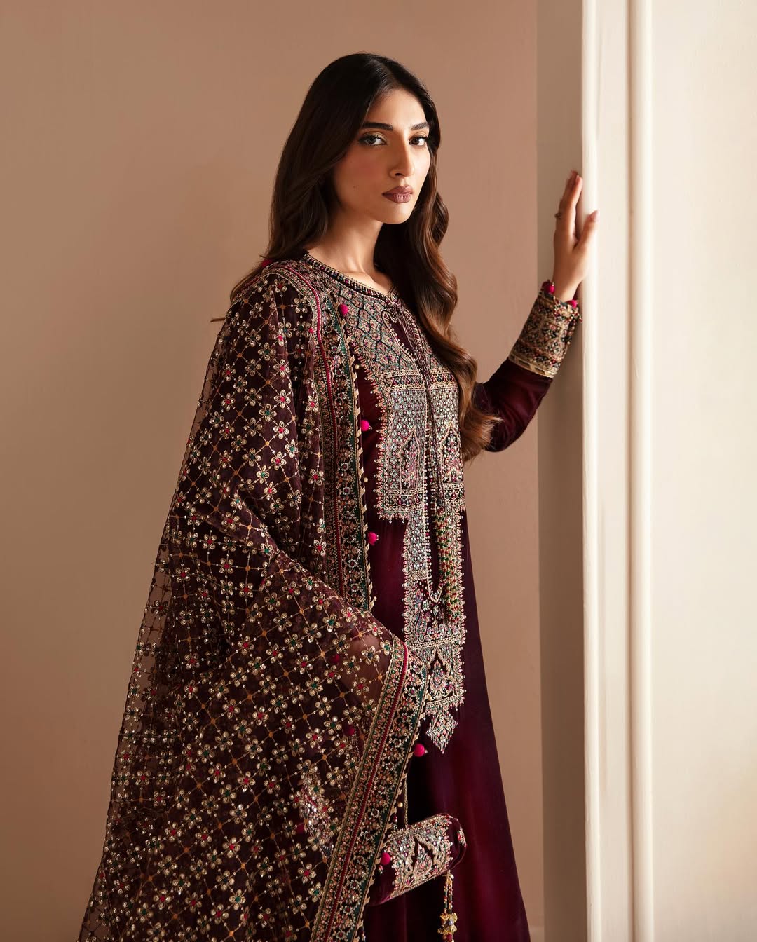 Jazmin - 3PC Luxury Velvet Embroidered Suit - USME-015051