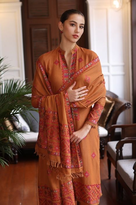 Bareeze - 3PC Luxury Dhanak Embroidered Suit - USME-014090