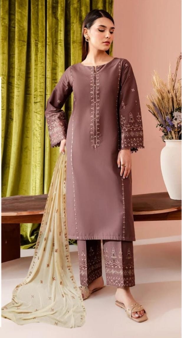 BATIK - 3PC Lawn Embroidered Suit - USME-0398