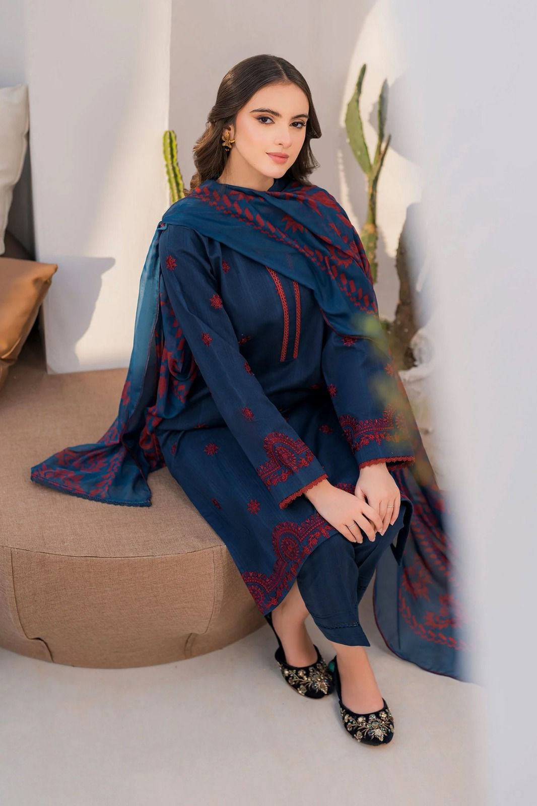 JAZMIN - 3PC Lawn Embroidered Suit USME-06046