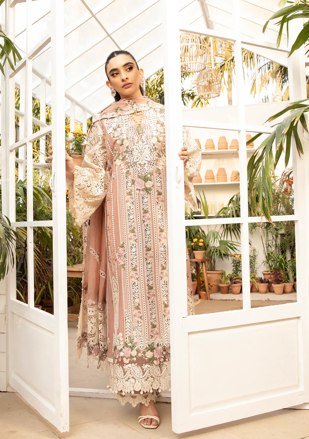 ELAF  - 3PC Dhanak Embroidered Suit - USME-015006
